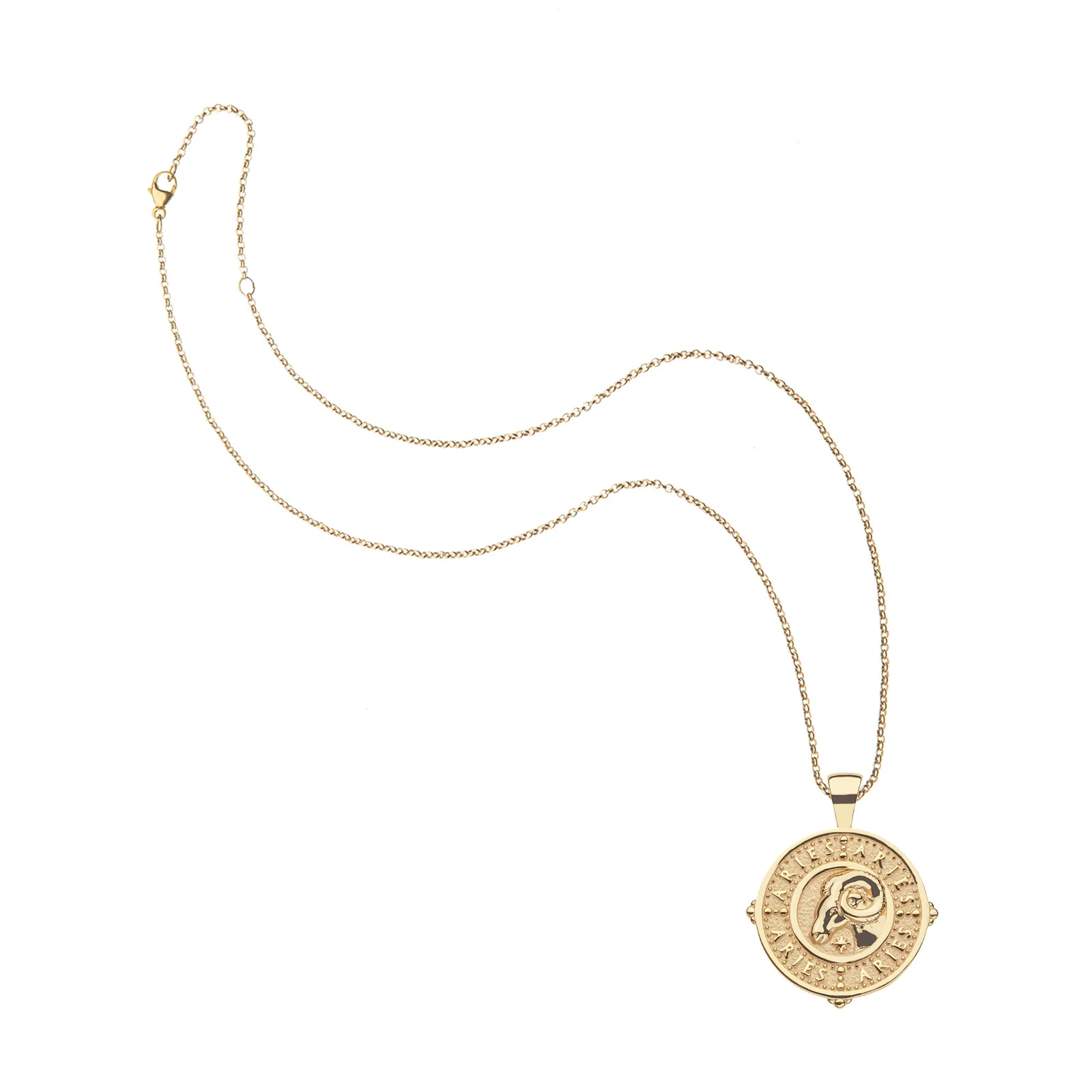 ARIES JW Small Zodiac Pendant Coin - Mar 21 - Apr 19 - Image 5
