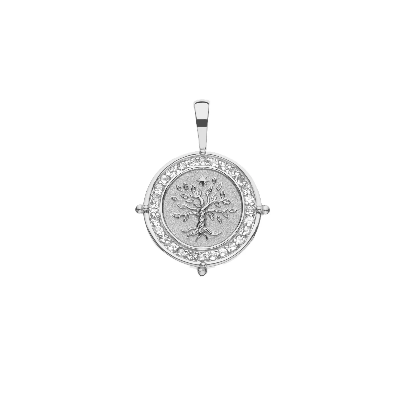 FAITH Petite Embellished Coin in Silver