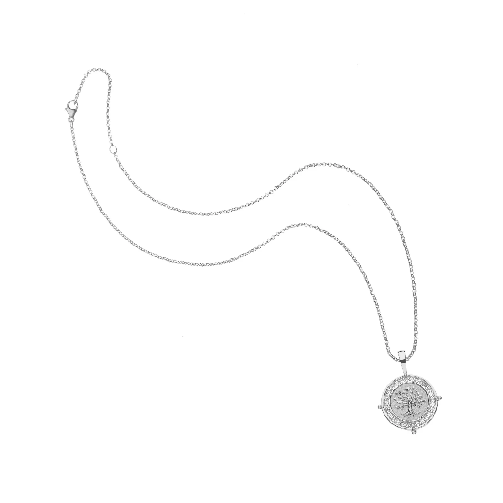 FAITH Petite Embellished Coin in Silver - Image 3