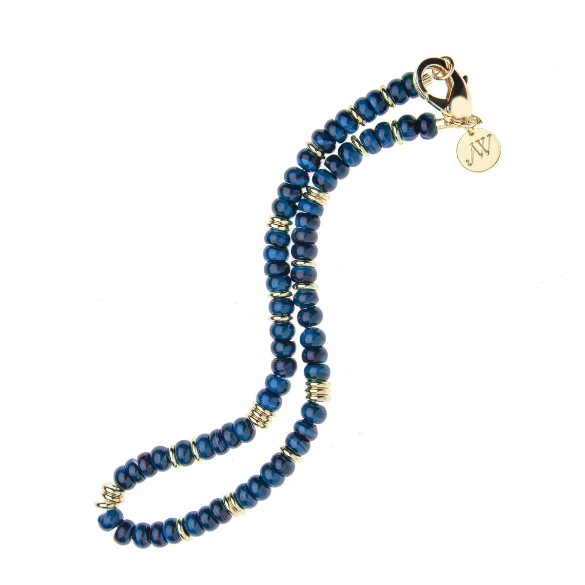 Gumdrop Beaded Necklace in Lapis - Image 3