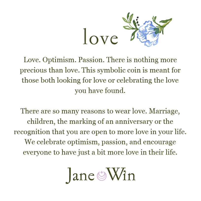 LOVE JW Small Pendant Coin in Solid Gold - Image 3
