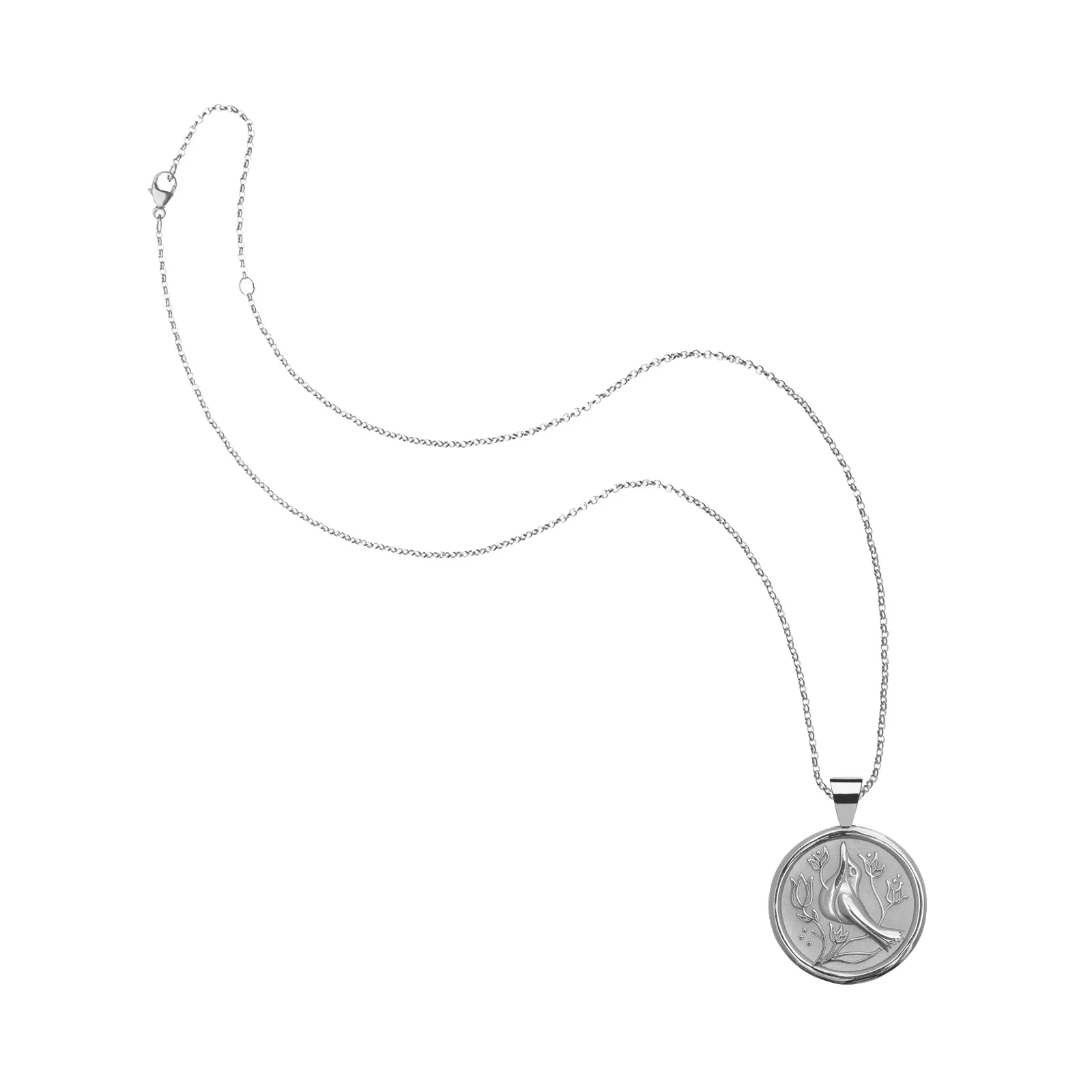 PEACE JW Small Pendant Coin in Silver - Image 5
