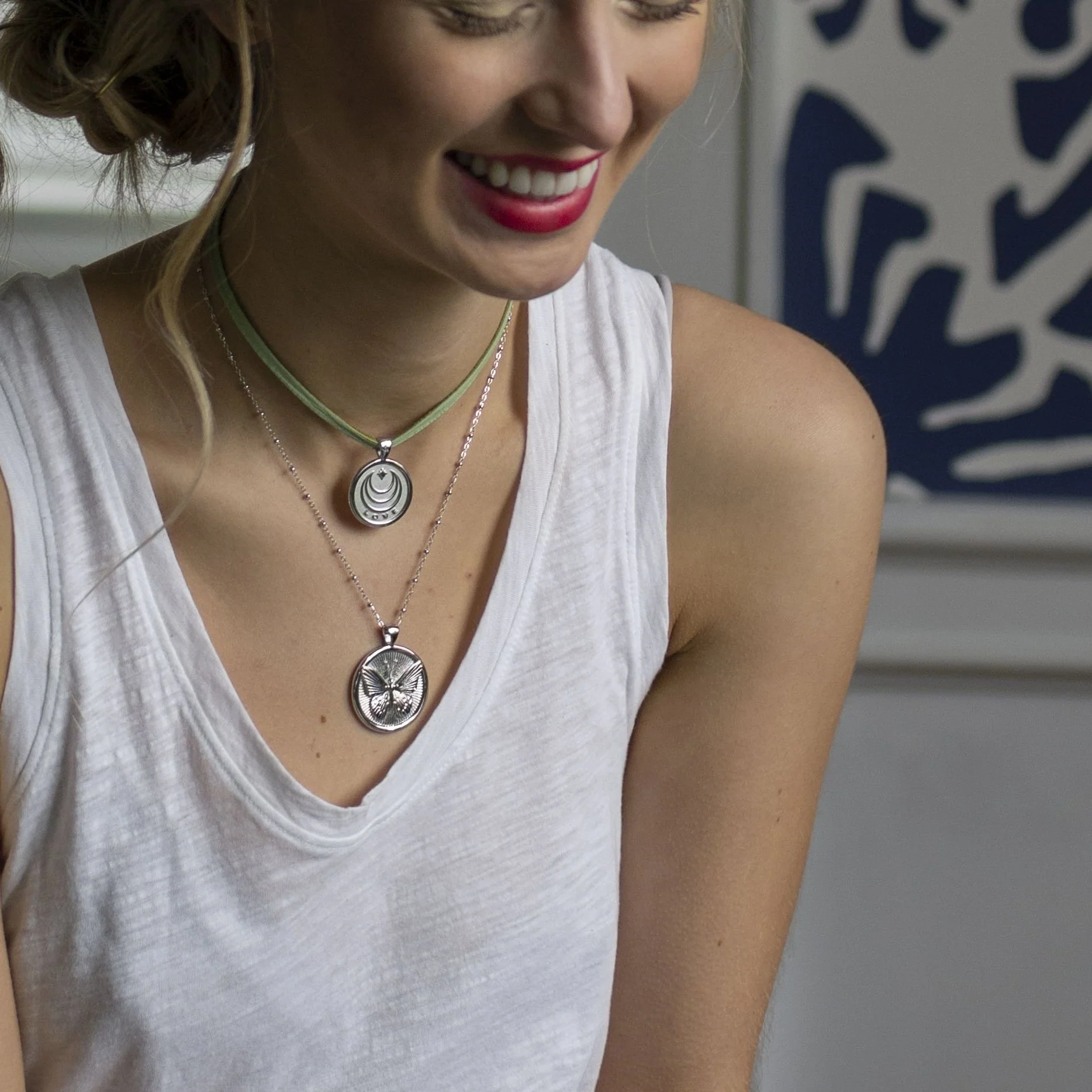 PROTECT JW Small Pendant Coin in Silver - Image 3