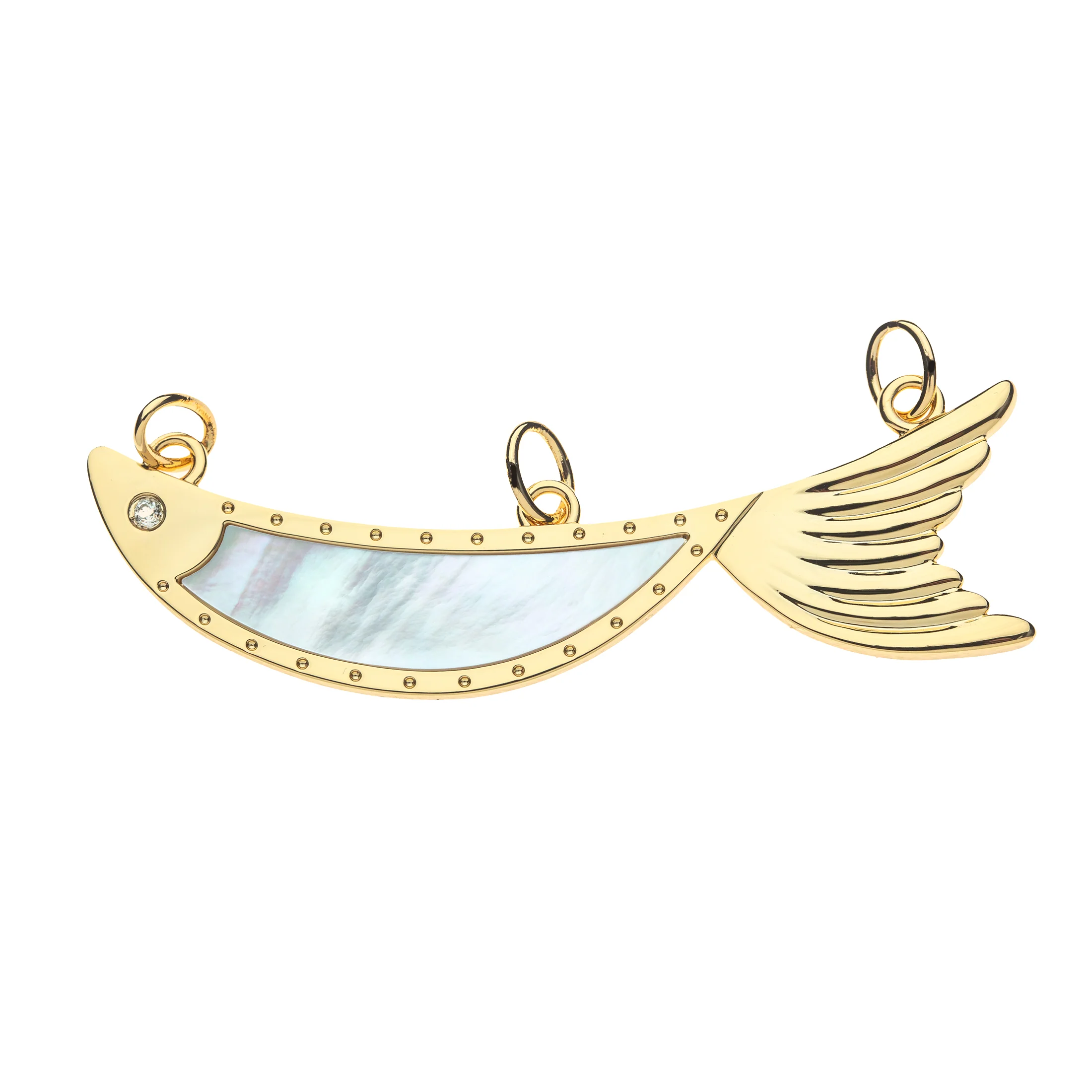 STRONG Keep Swimming Fish Pendant Necklace in Mother of Pearl - Image 4