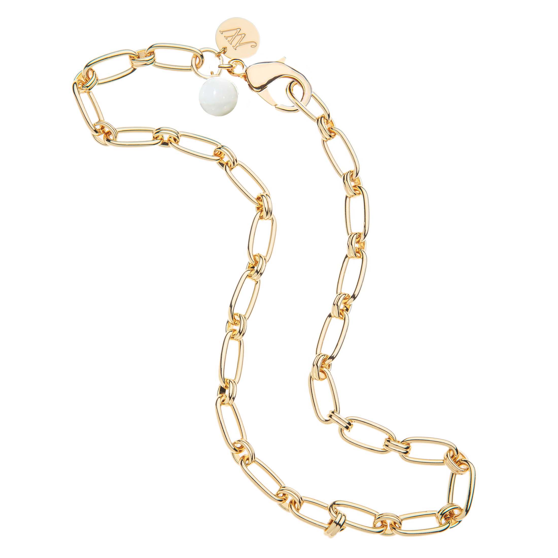 Wheels of Fortune Chain with Mother of Pearl Bead - Image 3