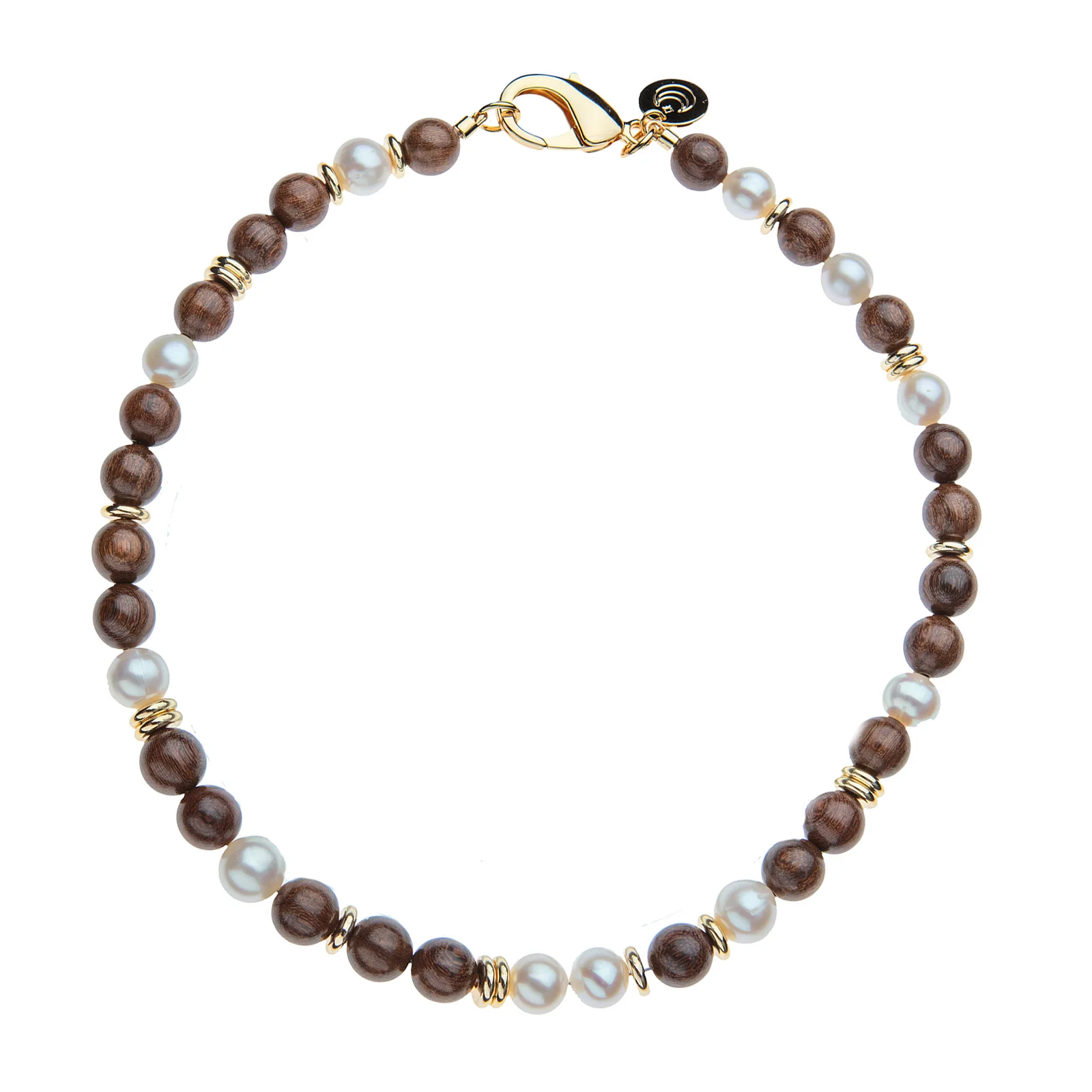 Wood and Pearl Statement Necklace